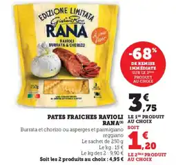 Hyper U Pates fraiches ravioli rana offre