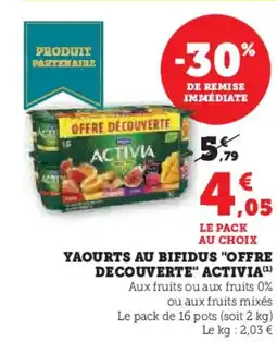Hyper U Yaourts au bifidus offre decouverte activia offre