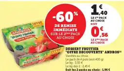 Hyper U Dessert fruitier offre decouverte andros offre