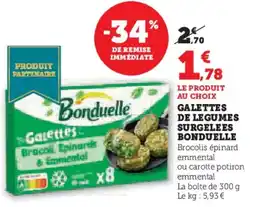 Hyper U Galettes de legumes surgelees bonduelle offre