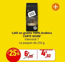 Coccinelle Supermarché CARTE NOIRE Café en grains 100% Arabica offre