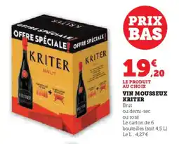 Hyper U Vin mousseux kriter offre