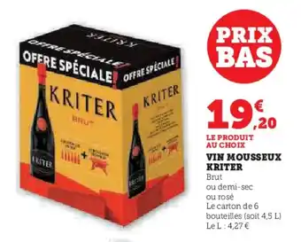 Hyper U Vin mousseux kriter offre