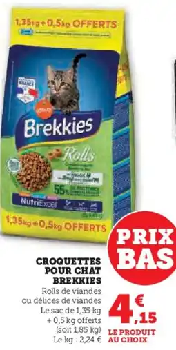Hyper U Croquettes pour chat brekkies offre