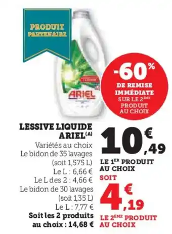 Hyper U Lessive liquide ariel offre