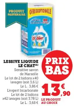 Hyper U Lessive liquide prix le chat offre