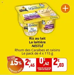 Coccinelle Supermarché NESTLÉ Riz au lait La laitière offre