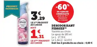 Hyper U Desodorisant febreze offre