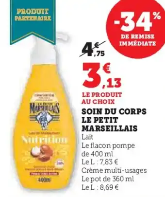 Hyper U Soin du corps le petit marseillais offre