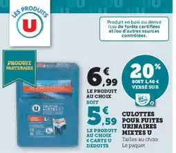 Hyper U Culottes pour fuites urinaires mixtes u offre