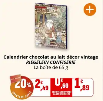 Coccinelle Supermarché RIEGELEIN CONFISERIE Calendrier chocolat au lait décor vintage offre