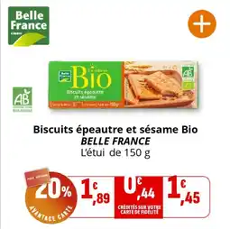 Coccinelle Supermarché BELLE FRANCE Biscuits épeautre et sésame Bio offre