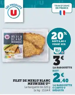 Hyper U Filet de merlu blanc meuniere u offre