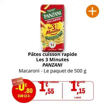 Coccinelle Supermarché PANZANI Pâtes cuisson rapide Les 3 Minutes offre