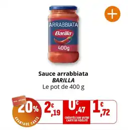 Coccinelle Supermarché BARILLA Sauce arrabbiata offre