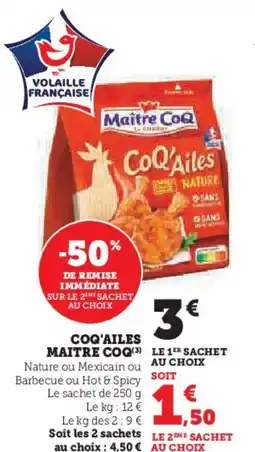 Hyper U Coq'ailes maitre coq offre