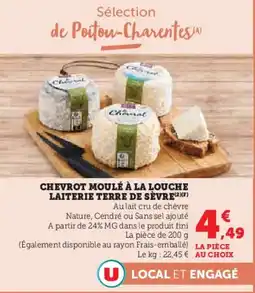 Hyper U Chevrot moulé à la louche laiterie terre de sèvre offre