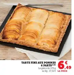 Hyper U Tarte fine aux pommes 6 parts offre