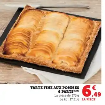 Hyper U Tarte fine aux pommes 6 parts offre