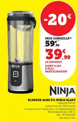 Hyper U Blender sans fil ninja blast offre