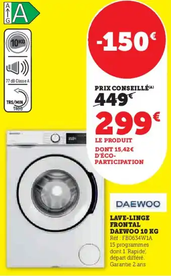 Hyper U Lave-linge frontal daewoo offre