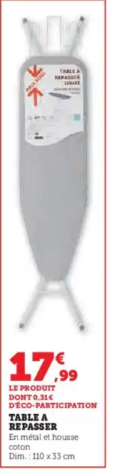 Hyper U Table a repasser offre
