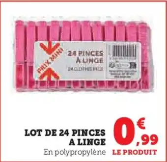 Hyper U Lot de 24 pinces a linge offre