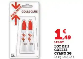 Hyper U Lot de 2 colles cyano offre
