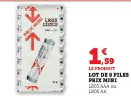 Hyper U Lot de 8 piles prix mini offre