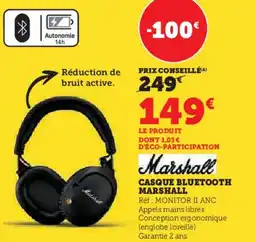 Hyper U Casque bluetooth marshall offre