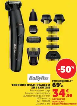 Hyper U Tondeuse multi-usages 11 en 1 babyliss offre