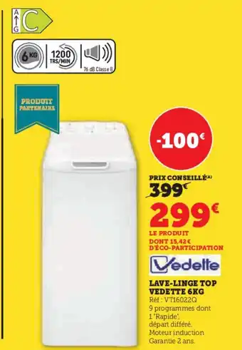 Hyper U Lave-linge top vedette offre