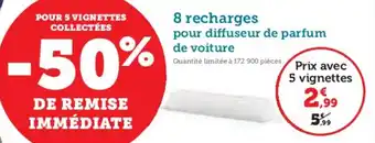 Hyper U 8 recharges pour diffuseur de parfum de voiture offre