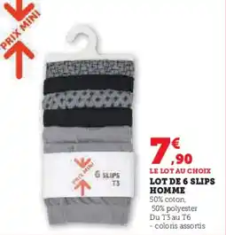 Hyper U Lot de 6 slips homme offre
