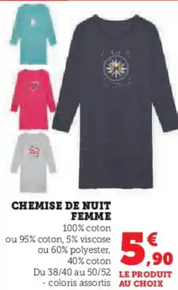 Hyper U Chemise de nuit femme offre