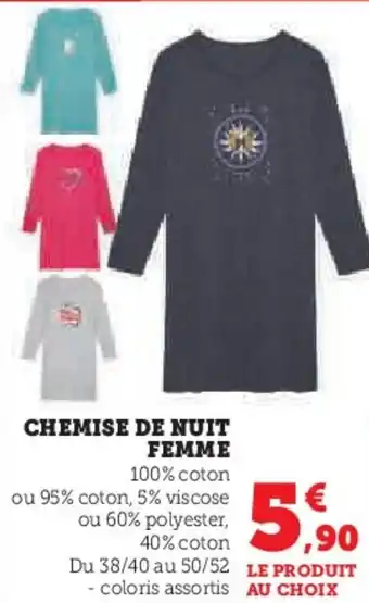 Hyper U Chemise de nuit femme offre