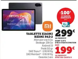 Hyper U Tablette xiaomi redmi pad 2 offre