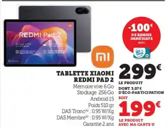 Hyper U Tablette xiaomi redmi pad 2 offre
