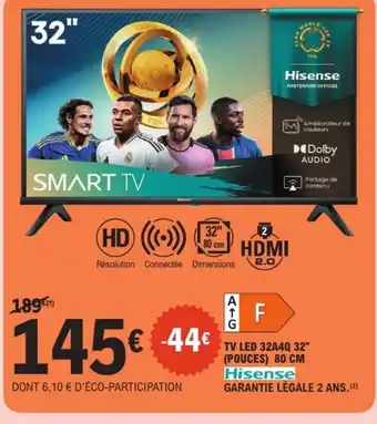E.Leclerc Tv led 32a4q 32" pouces hisense offre