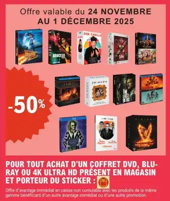 E.Leclerc POUR TOUT ACHAT D'UN COFFRET DVD, BLU- RAY OU 4K ULTRA HD PRÉSENT EN MAGASIN ET PORTEUR DU STICKER offre