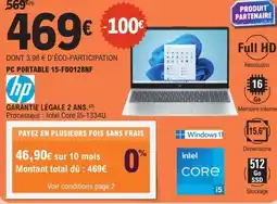 E.Leclerc Pc portable 15-fd0128nf hp offre