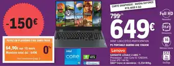 E.Leclerc Pc portable gaming loq 151ax9e lenovo offre