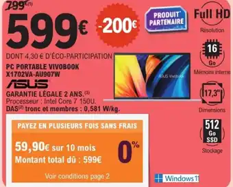 E.Leclerc Pc portable vivobook offre