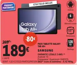 E.Leclerc Pack tablette galaxy tab a9+ samsung offre