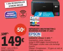 E.Leclerc Imprimante multifonction à réservoir ecotank et-2861 epson offre
