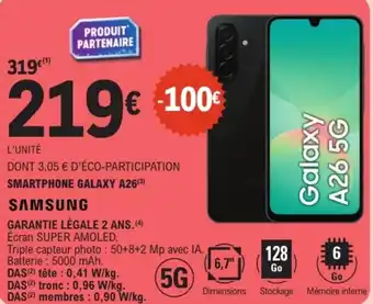 E.Leclerc Smartphone galaxy a26 samsung offre