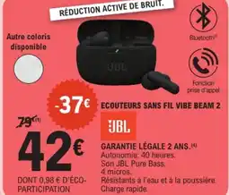 E.Leclerc Ecouteurs sans fil vibe beam 2 jbl offre
