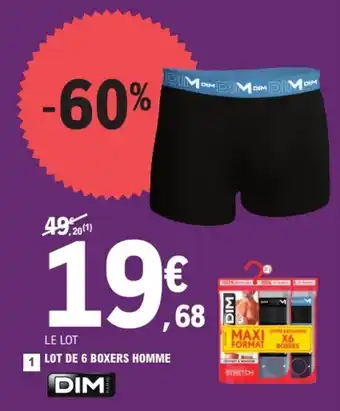 E.Leclerc Lot de 6 boxers homme offre
