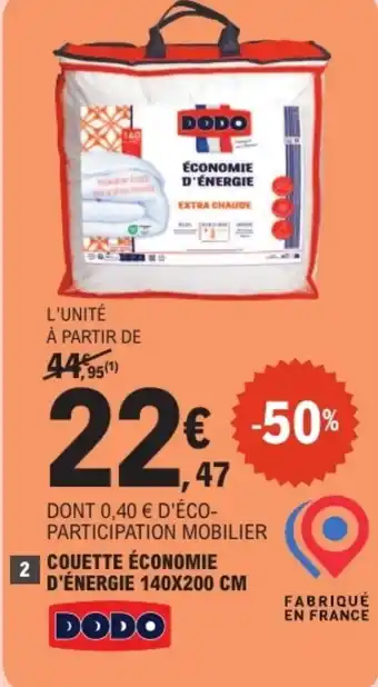 E.Leclerc Couette économie d'énergie offre