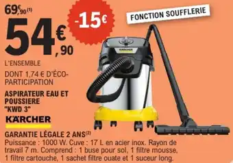 E.Leclerc Aspirateur eau et poussiere kwd 3 offre